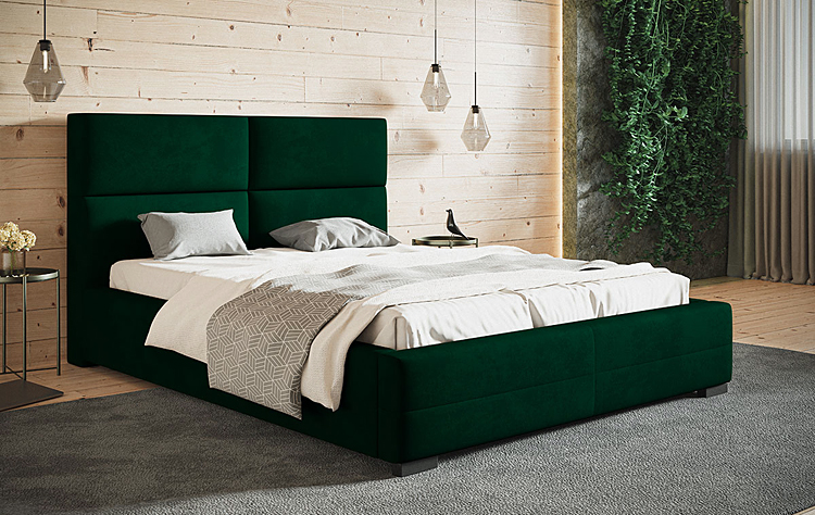 Aranżacja z wykorzystaniem zielonego łóżka Oliban