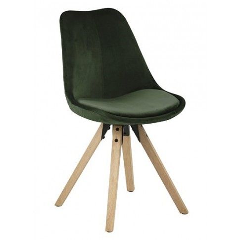 Zdjęcie produktu Welurowe krzesło vintage Oscar - ciemnozielone.