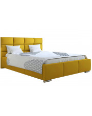 Żółte tapicerowane łóżko 200x200 Campino 3X
