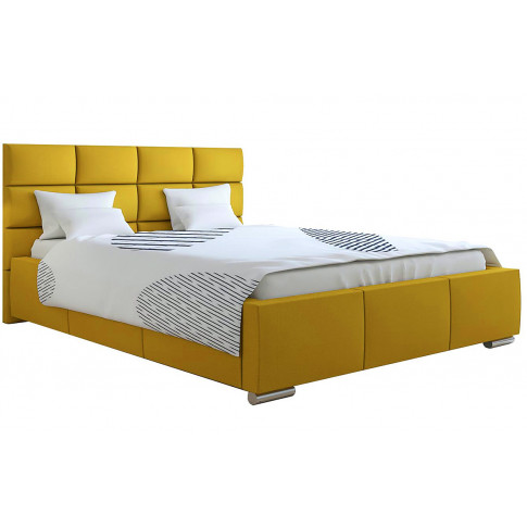 Żółte tapicerowane łóżko 200x200 Campino 3X