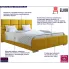 Zółte tapicerowane łóżko z pojemnikiem 200x200 Campino 3X