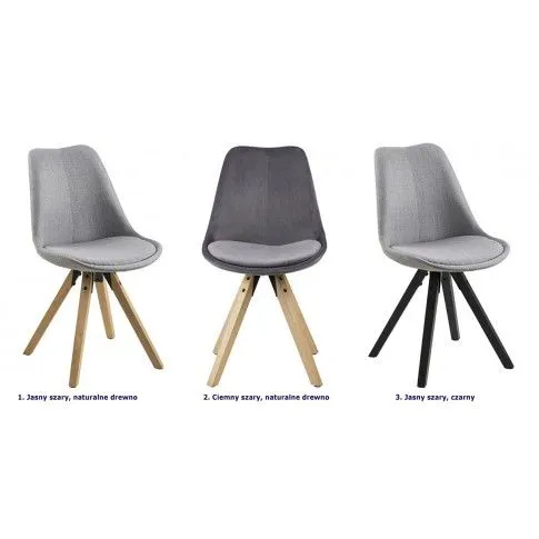 Zdjęcie szare krzesło z drewnianą podstawą Goldin 2X  | Edinos.pl