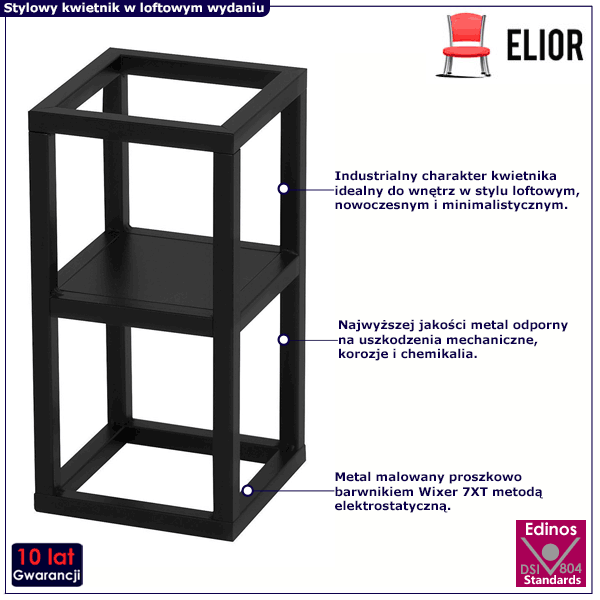 Loftowy mały stojak na kwiaty Moonstone 3X