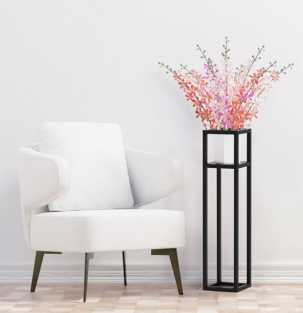 Czarny stojak na kwiaty industrialny Moonstone 5X