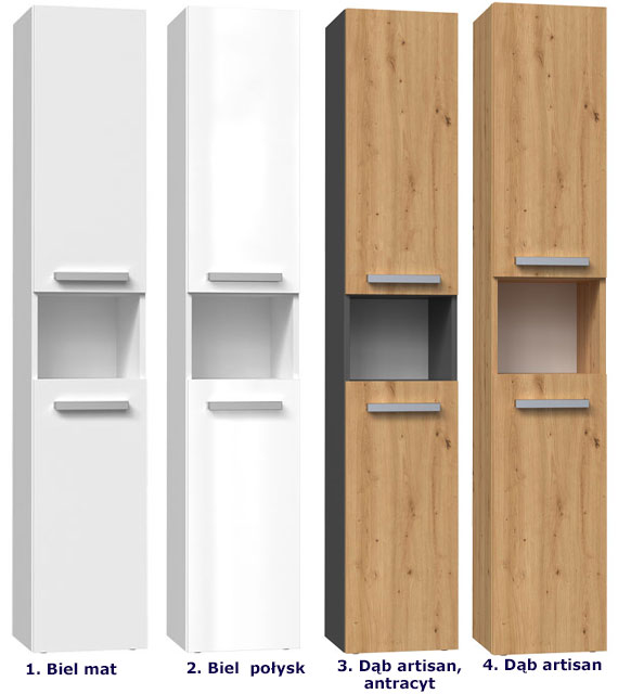 Dostępne wersje słupka łazienkowego zestaw 3X