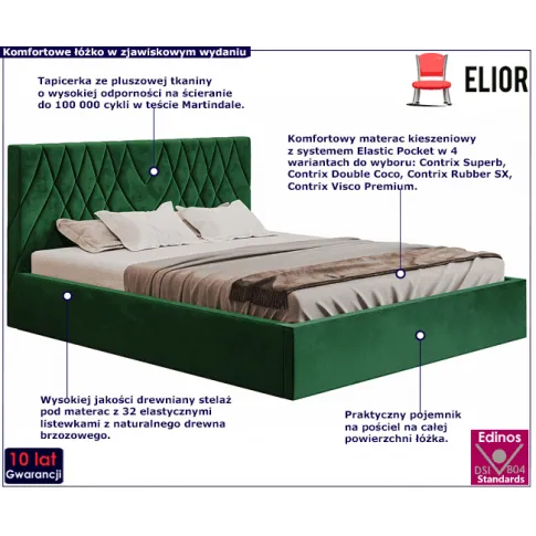 Tapicerowane łóżko drewnianym stelażem 120x200 Rivoli 3X