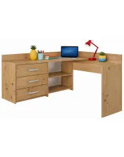 Biurko komputerowe narożne z komodą dąb artisan - Varen w sklepie Edinos.pl