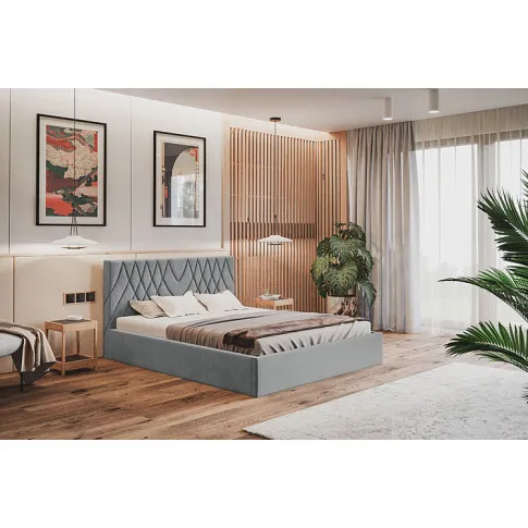 Wizualizacja aranżacji z tapicerowanym łóżkiem 160x200 Rivoli