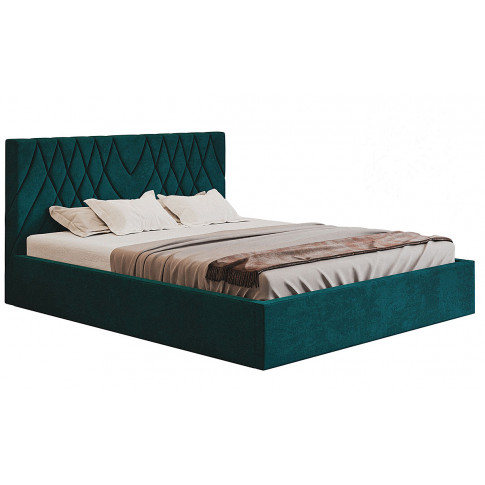 Turkusowe tapicerowane łóżko 180x200 Rivoli 3X