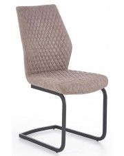 Tapicerowane krzesło pikowane Erfix - beżowe w sklepie Edinos.pl