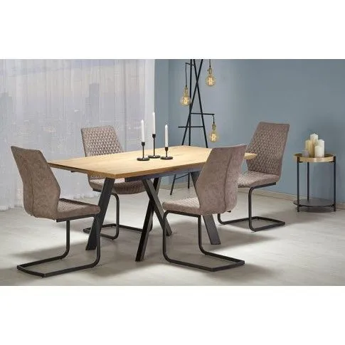 Szczegółowe zdjęcie nr 4 produktu Tapicerowane krzesło pikowane Olegro - beżowe