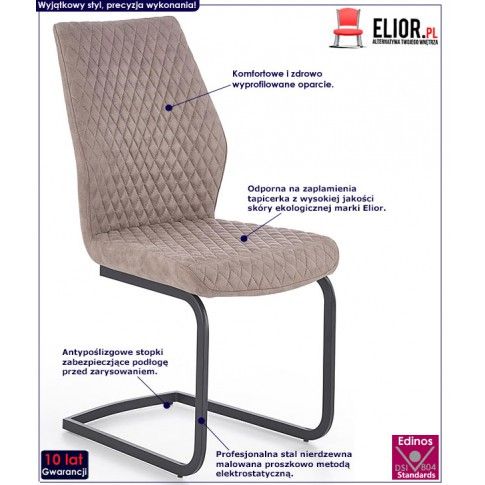 Fotografia Tapicerowane krzesło pikowane Erfix - beżowe z kategorii Inne krzesła tapicerowane