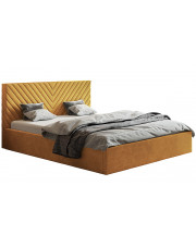 Musztardowe tapicerowane łóżko 160x200 - Nuvell 3X w sklepie Edinos.pl