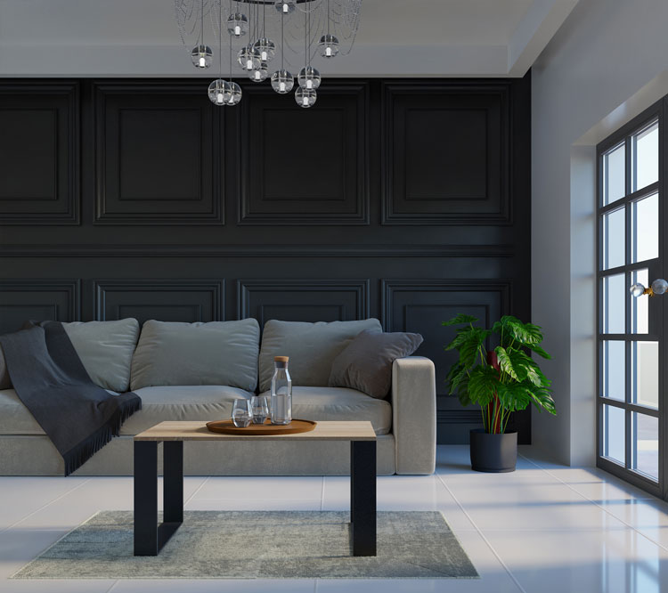 Wnętrze z zastosowaniem ławy kawowej sonoma Renfi 3X