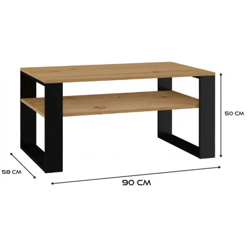 wymiary stolika kawowego artisan z półką suri 4x