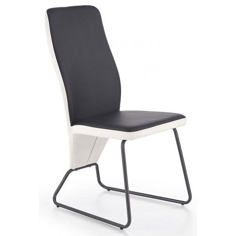 Zdjęcie produktu Krzesło tapicerowane Asper - czarny + biały.