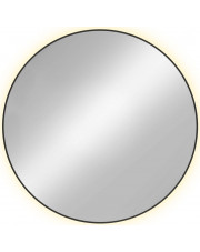 Czarne lustro w metalowej okrągłej ramie led - Krega 6 rozmiarów
