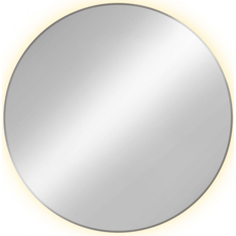 srebrne lustro łazienkowe okrągłe z podświetleniem led krega