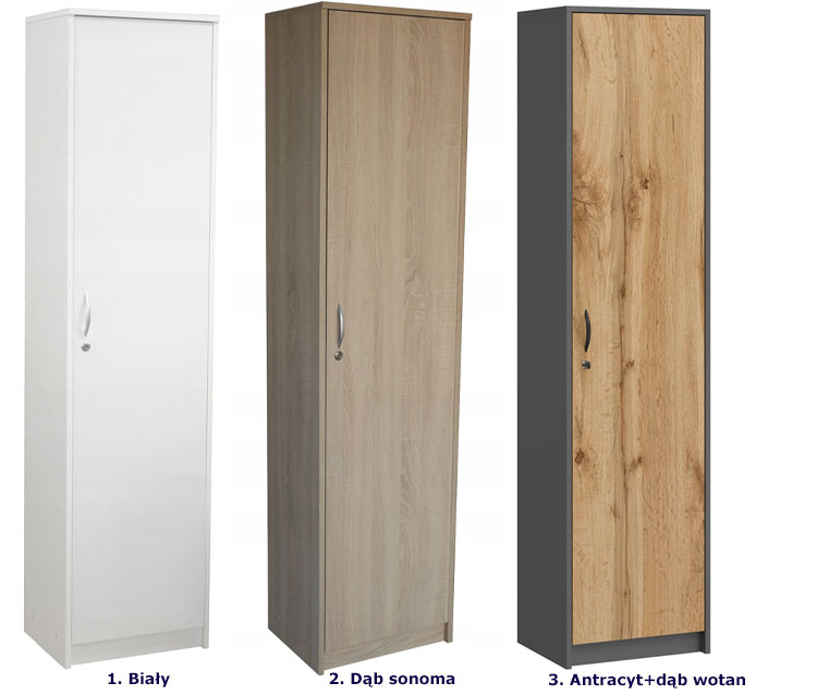 Minimalistyczna szafa na dokumenty słupek wąska Intel