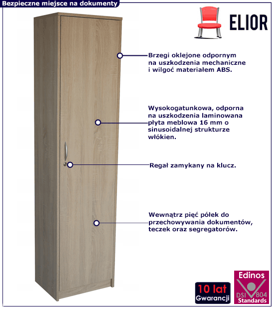 Szafa biurowa słupek zamykana na klucz Intel