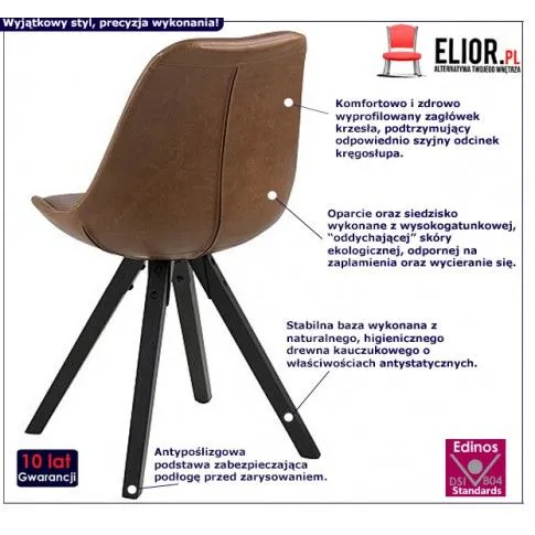 Fotografia Krzesło vintage Goldin 3X - brązowe z kategorii Krzesła