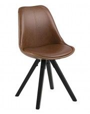 Krzesło vintage Oscar 3X - brązowe w sklepie Edinos.pl