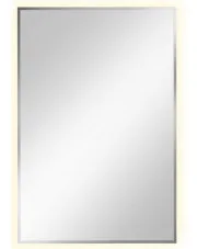 Srebrne prostokątne lustro do toaletki led 60x90 cm - Osmo w sklepie Edinos.pl