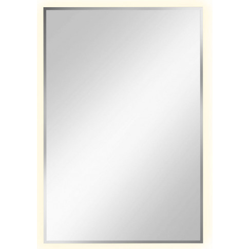prostokątne srebrne lustro 90x60 z podświetleniem led osmo