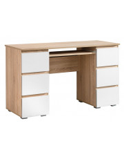 Minimalistyczne biurko dąb sonoma + biały - Rapis 3X w sklepie Edinos.pl