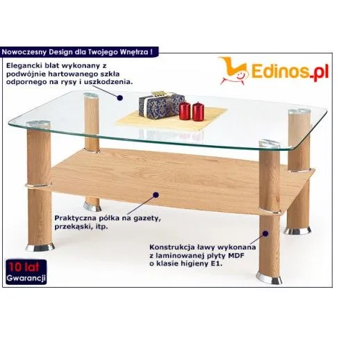 Fotografia Ława szklana Naxin - dąb złoty z kategorii Ławy i stoliki