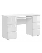 Białe biurko z szufladami w połysku - Rapis 4X w sklepie Edinos.pl