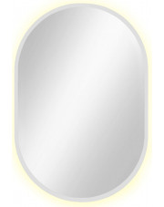 Białe lustro łazienkowe owalne led 95x40 cm - Fonsi 3X