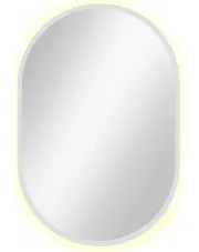 Białe lustro do toaletki owalne led 95x40 cm - Fonsi 3X w sklepie Edinos.pl