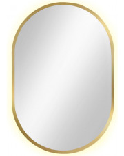 Złote lustro led w stylu glamour 95x40 cm - Fonsi 3X w sklepie Edinos.pl