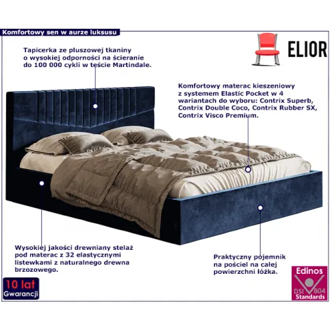 Tapicerowane łóżko drewnianym stelażem 120x200 Landes 3X