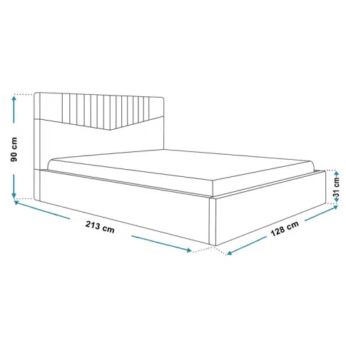 Wymiary tapicerowanego łóżka 120x200 Landes