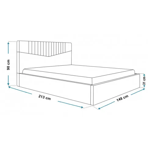 Wymiary tapicerowanego łóżka 140x200 Landes