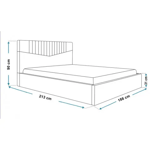 Wymiary tapicerowanego łóżka 180x200 Landes