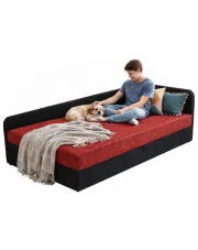 Tapczan młodzieżowy czerwony + czarny - Tuwini w sklepie Edinos.pl