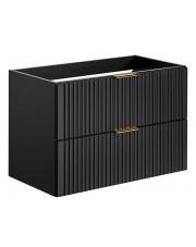 Czarna szafka pod umywalkę z szufladami - Iconic 3X 80 cm w sklepie Edinos.pl