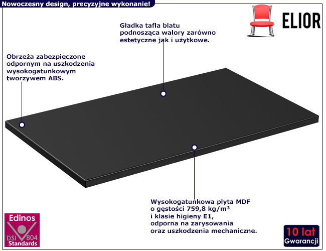 Czarny blat łazienkowy Iconic 5X 80 cm