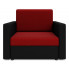 Sofa amerykanka 80cm czerwony czarny Dayton 3X