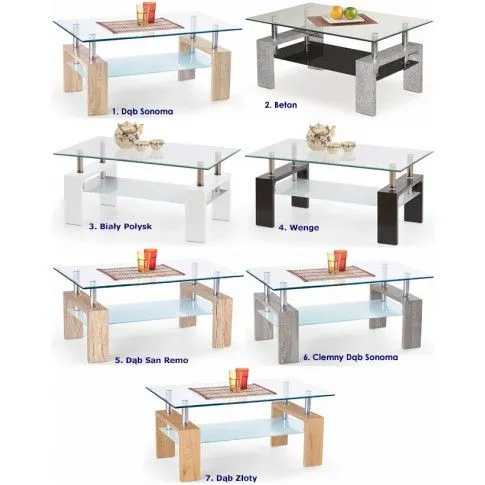 Zdjęcie Ława szklana dąb san remo Hadia - sklep Edinos.pl