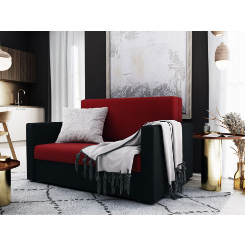 Aranżacja z sofą 120cm czerwony czarny Dayton 4X