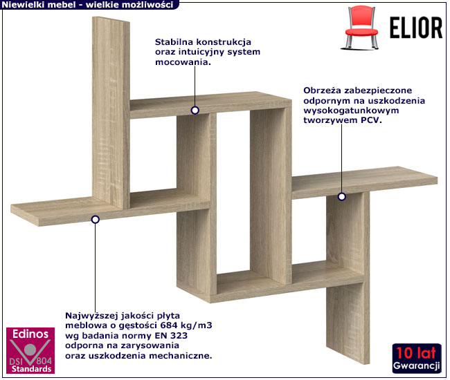 Półka ścienna w kolorze dąb sonoma Deila
