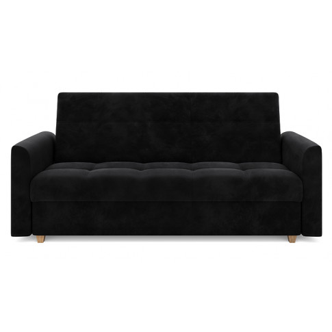 Czarna rozkładana kanapa z pojemnikiem Sondra