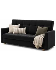 Czarna wersalka rozkładana - Leksi w sklepie Edinos.pl