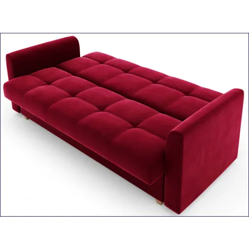 Burgundowa rozkładana kanapa z pojemnikiem Sondra