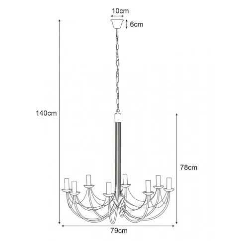 Wymiary żyrandola S873-Mivos