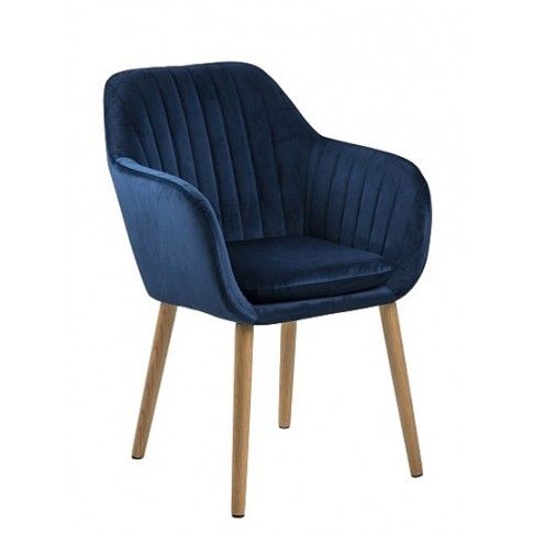 Zdjęcie produktu Tapicerowany pikowany fotel Erino - niebieski.